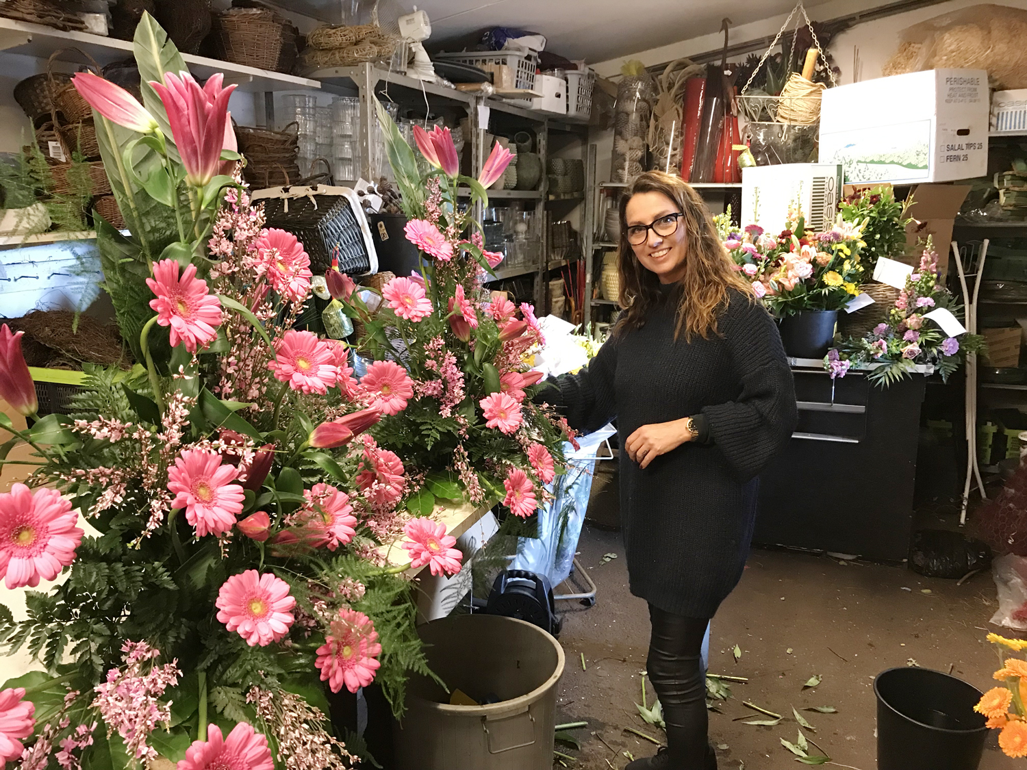 Blomsterbutik set fra gaden